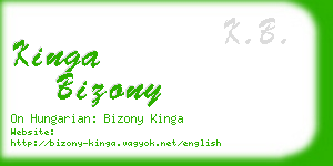 kinga bizony business card